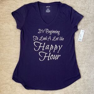 Apt 9 Short Sleeve Top, Purple, Size Medium